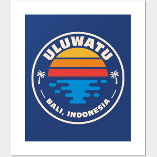 Retro Uluwatu Bali Indonesia Vintage Beach Surf Emblem Posters and Art